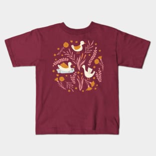 Duck lake in maroon Kids T-Shirt